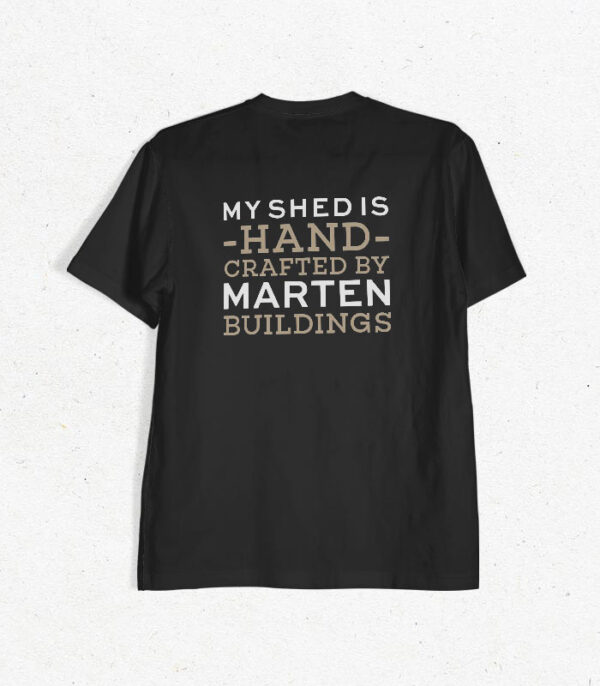 Marten Portable Buildings Men's Black T-Shirt Back