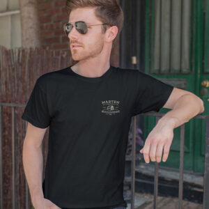 Marten Portable Buildings Men's Black T-Shirt Front